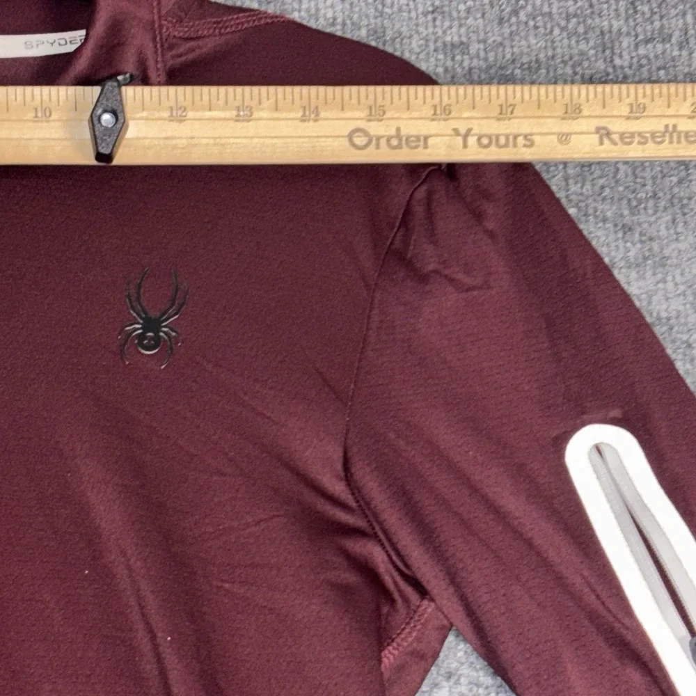 Spyder‎ Pullover Men's Small Burgundy Polyester 1/4 Zip Activewear Training